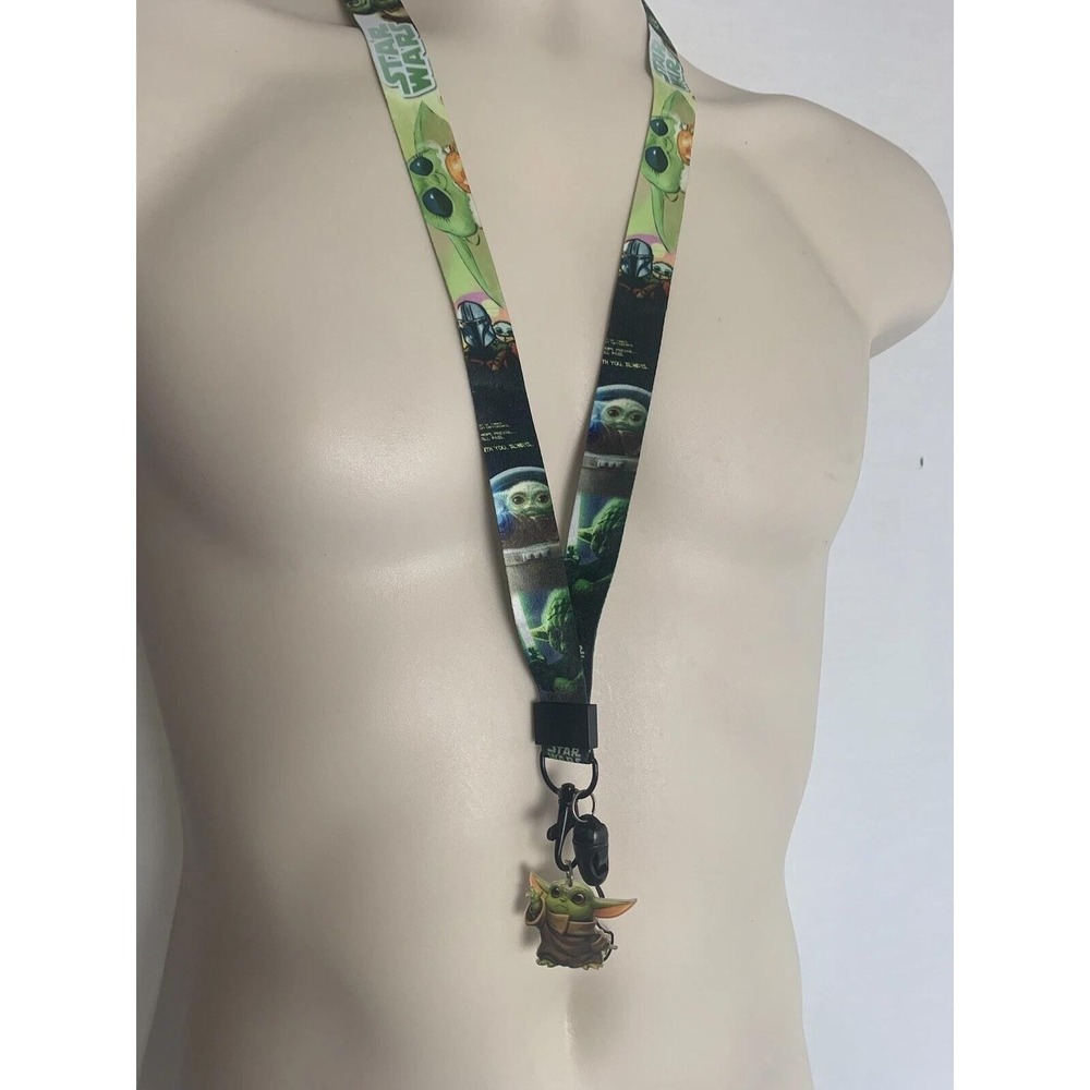 Star Wars Lanyard Grogu Baby Yoda The Mandalorian‎ With Charm Pendant Key Chain